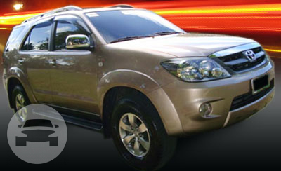 Toyota Fortuner 4×4 Diesel A/T
SUV /
Mandaue City, Cebu

 / Airport Transfer ₱800.00
 / Daily ₱3,000.00
