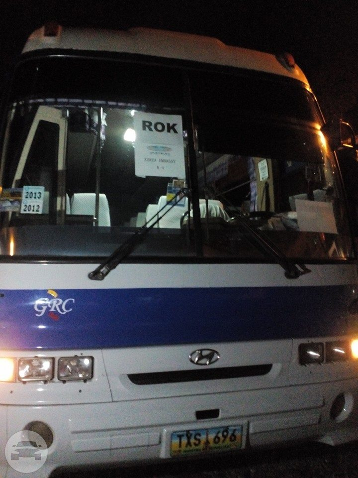 Hyundai Tourist Bus
Coach Bus /
Manila, Metro Manila

 / Airport Transfer ₱7,500.00
 / Daily ₱10,500.00
