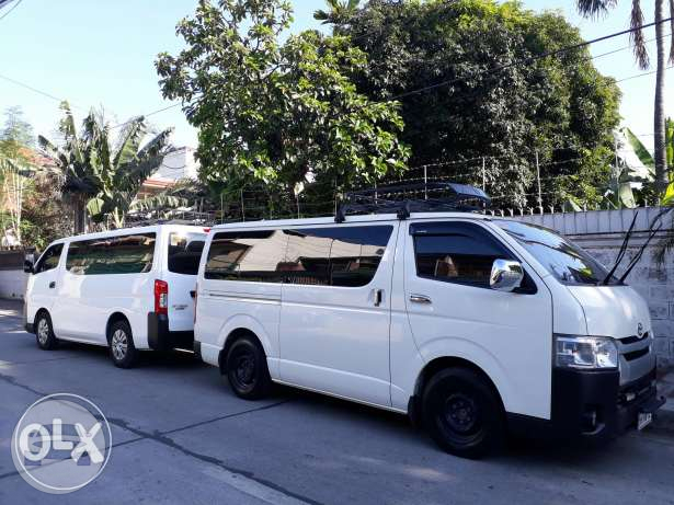 Toyota Hiace Commuter 16 Seaters
Van /
Quezon City, Metro Manila

 / Hourly (Sporting Event) ₱3,000.00
 / Hourly (Wedding) ₱3,000.00
 / Hourly (City Tour) ₱3,000.00
 / Airport Transfer ₱2,500.00
 / Daily ₱5,500.00
