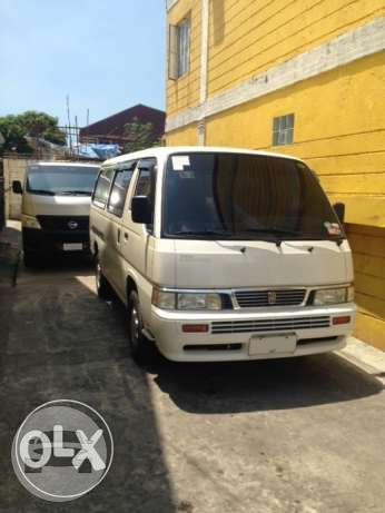 Nissan Urvan VX (2015)
Van /
Parañaque, Metro Manila

 / Airport Transfer ₱1,800.00
 / Daily ₱2,800.00
