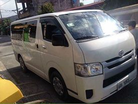 Toyota Hiace Van
Van /
Dasmariñas, Cavite

 / Airport Transfer ₱2,500.00
 / Daily ₱4,500.00
